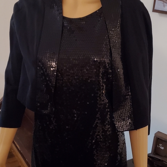 Size 8 Cynthia Rowley Black Sequin Dress NWT - Picture 8 of 16